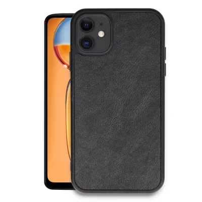 BUĞZ İphone 11 Kılıf Aras Deri Kapak - Siyah