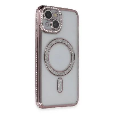 BUĞZ İphone 13 Kılıf Joke Simli Magneticsafe Kılıf - Pembe