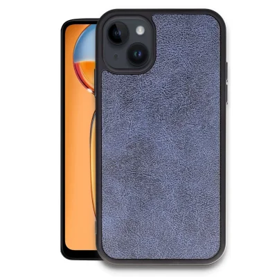 BUĞZ İphone 15 Kılıf Aras Deri Kapak - Lacivert