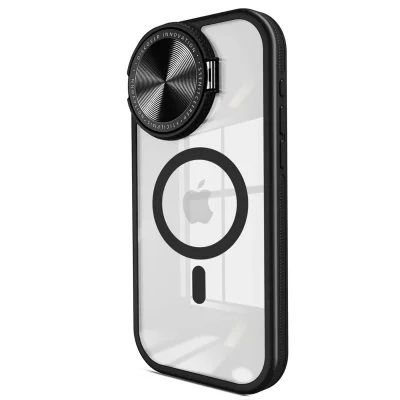 BUĞZ İphone 15 Pro Max Kılıf Teleskop Lens Magsafe Silikon Kapak - Siyah