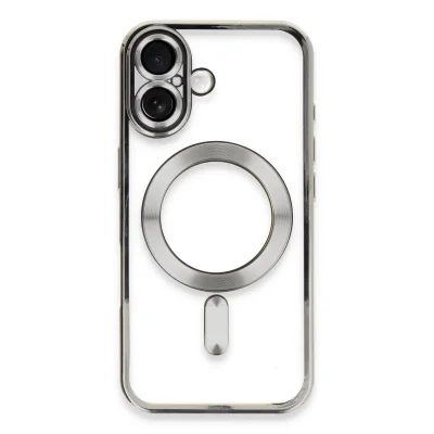 BUĞZ İphone 16 Kılıf Kross Magneticsafe Kapak - Gümüş