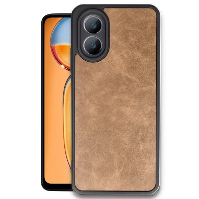 BUĞZ Oppo A38 Kılıf Aras Deri Kapak - Taba