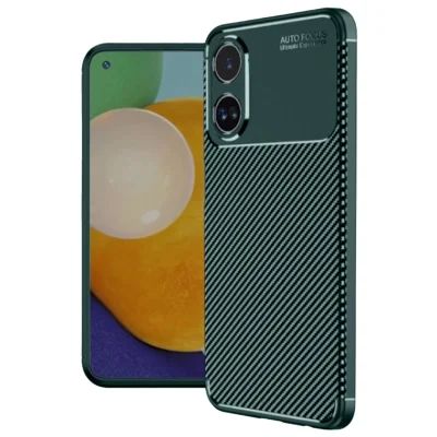 BUĞZ Oppo A38 Kılıf Auto Focus Karbon Kapak - Koyu Yeşil