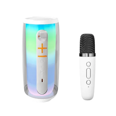 BUĞZ Pluse 6 Mikrofonlu Rgb Kablosuz Hoparlör - Beyaz