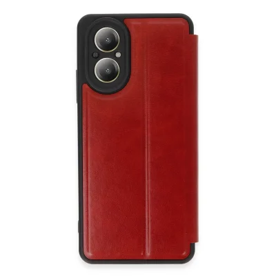 BUĞZ Realme 12 Lite Kılıf Flip Cover - Kırmızı