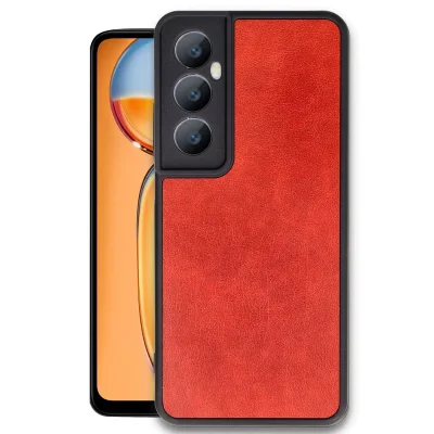 BUĞZ Realme C65 Kılıf Aras Deri Kapak - Kırmızı