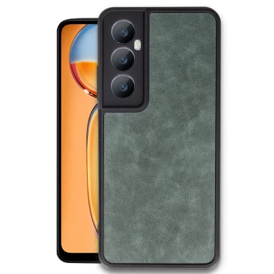 BUĞZ Realme C65 Kılıf Aras Deri Kapak - Koyu Yeşil