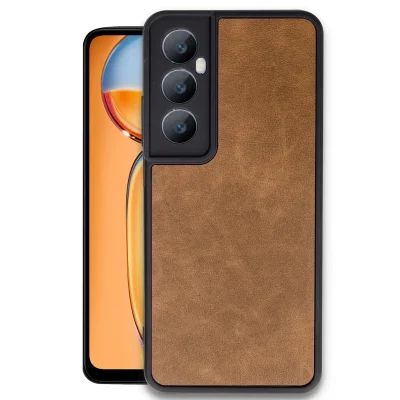 BUĞZ Realme C65 Kılıf Aras Deri Kapak - Taba