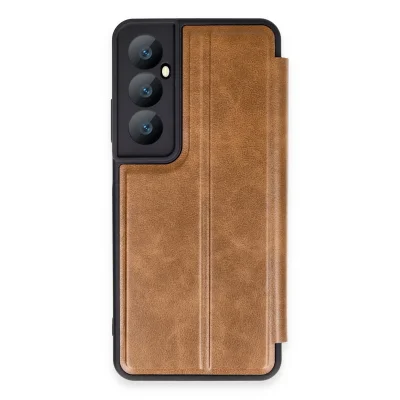 BUĞZ Realme C65 Kılıf Flip Cover - Taba