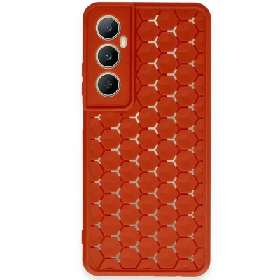 BUĞZ Realme C65 Kılıf Petek Silikon Kapak - Kırmızı