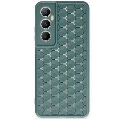 BUĞZ Realme C65 Kılıf Petek Silikon Kapak - Koyu Yeşil