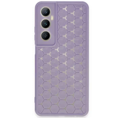 BUĞZ Realme C65 Kılıf Petek Silikon Kapak - Lila