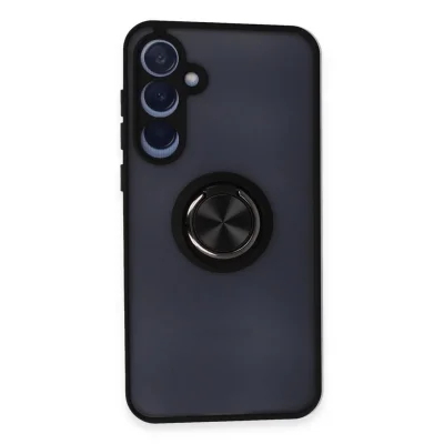 BUĞZ Samsung Galaxy A15 4g Kılıf Montreal Yüzüklü Silikon Kapak - Siyah