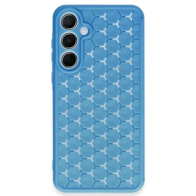 BUĞZ Samsung Galaxy A15 4g Kılıf Petek Silikon Kapak - Mavi