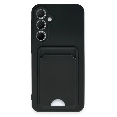 BUĞZ Samsung Galaxy A35 5g Kılıf Kelvin Kartvizitli Silikon - Siyah