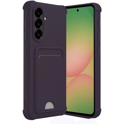 BUĞZ Samsung Galaxy A55 5g Kılıf Kelvin Kartvizitli Silikon - Derin Mor