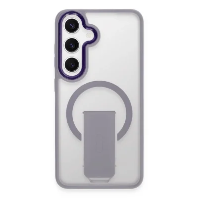 BUĞZ Samsung Galaxy S24 Tork Magsafe Standlı Kapak - Lila