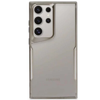 BUĞZ Samsung Galaxy S24 Ultra Kılıf Boyi Silikon Kapak - Titan Gri