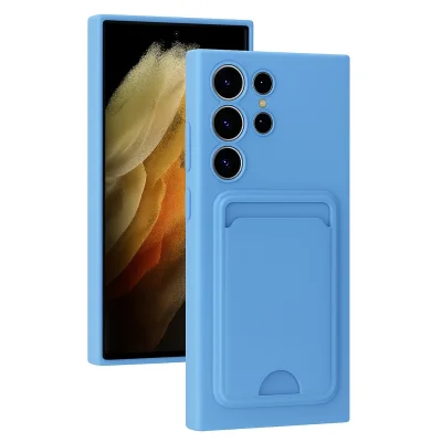 BUĞZ Samsung Galaxy S24 Ultra Kılıf Kelvin Kartvizitli Silikon - Mavi