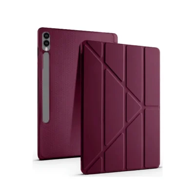 BUĞZ Samsung Galaxy X610 Tab S9 Fe Plus 12.4 Kılıf Kalemlikli Mars Tablet Kılıfı - Mürdüm