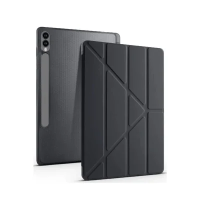 BUĞZ Samsung Galaxy X610 Tab S9 Fe Plus 12.4 Kılıf Kalemlikli Mars Tablet Kılıfı - Siyah