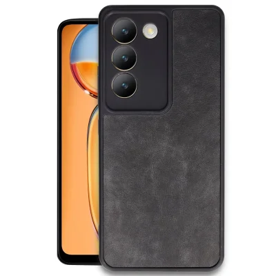 BUĞZ Vivo V30 Lite 4g Kılıf Aras Deri Kapak - Siyah