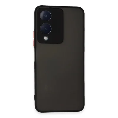 BUĞZ Vivo Y17s Kılıf Montreal Silikon Kapak - Siyah