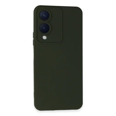 BUĞZ Vivo Y17s Kılıf Nano İçi Kadife Silikon - Koyu Yeşil
