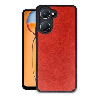 BUĞZ Vivo Y18 Kılıf Aras Deri Kapak - Kırmızı