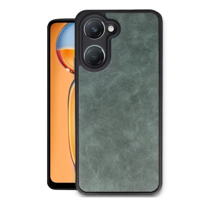 BUĞZ Vivo Y18 Kılıf Aras Deri Kapak - Koyu Yeşil