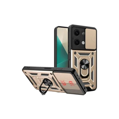 BUĞZ Xiaomi Poco X6 Kılıf Pars Lens Yüzüklü Silikon - Gold