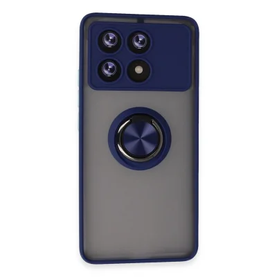 BUĞZ Xiaomi Poco X6 Pro Kılıf Montreal Yüzüklü Silikon Kapak - Lacivert