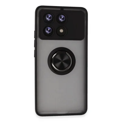 BUĞZ Xiaomi Poco X6 Pro Kılıf Montreal Yüzüklü Silikon Kapak - Siyah