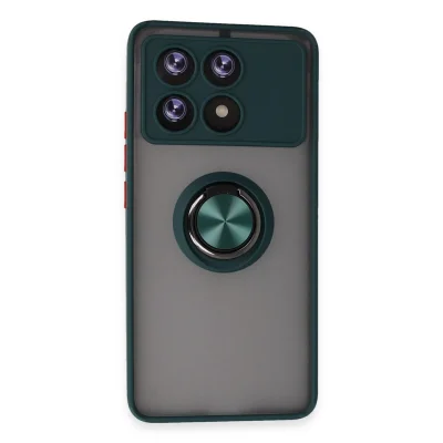 BUĞZ Xiaomi Poco X6 Pro Kılıf Montreal Yüzüklü Silikon Kapak - Yeşil
