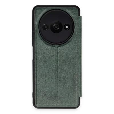 BUĞZ Xiaomi Redmi A3 4g Kılıf Flip Cover - Koyu Yeşil