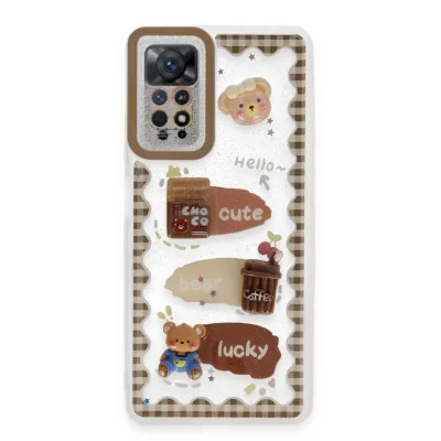 BUĞZ Xiaomi Redmi Note 11 Kılıf Sweet Desenli Silikon Kapak - Şeffaf