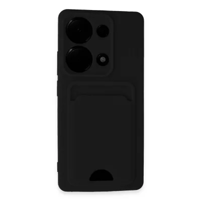 BUĞZ Xiaomi Redmi Note 13 Pro 4g Kılıf Kelvin Kartvizitli Silikon - Siyah