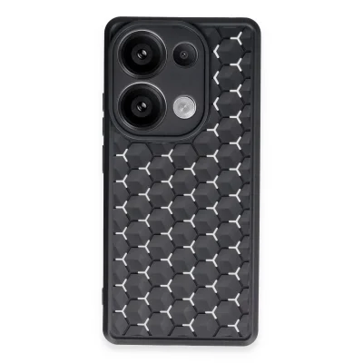 BUĞZ Xiaomi Redmi Note 13 Pro 4g Kılıf Petek Silikon Kapak - Siyah