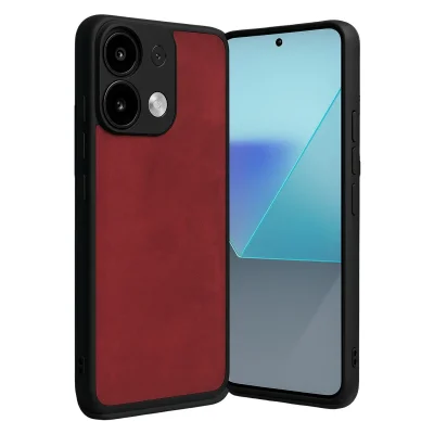 BUĞZ Xiaomi Redmi Note 13 Pro 5g Kılıf Aras Deri Kapak - Kırmızı