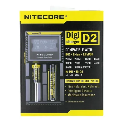 BUĞZ Nitecore D2 Digi Charger Li-ion / NI-CD / NI-MH / LifePO4 Dijital Pil Şarj Cihazı