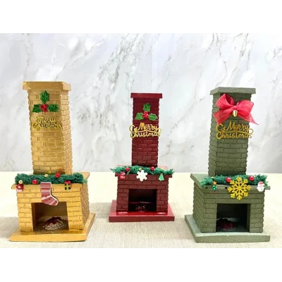 BUĞZ Noel Temalı Polyester Şömine Tütsülük