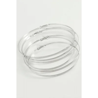  Noktalı Metal Halka Küpe 6 Adet