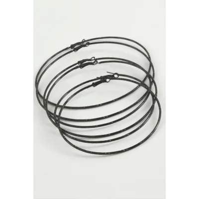  Noktalı Metal Halka Küpe 6 Adet