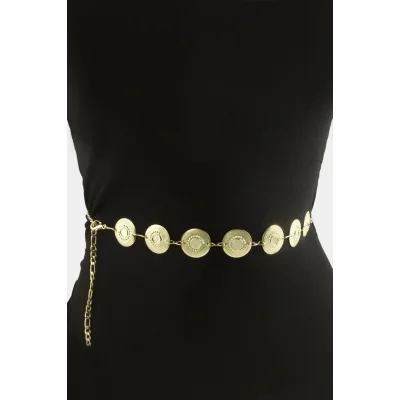 BUĞZ Noktalı Metal Zincir Kemer