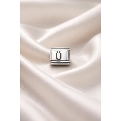 BUĞZ Nomination Bileklik Uyumlu Ü Harfi Charm – Paslanmaz Çelik Harf Modül – Kişiye Özel Bileklik Aksesuarı