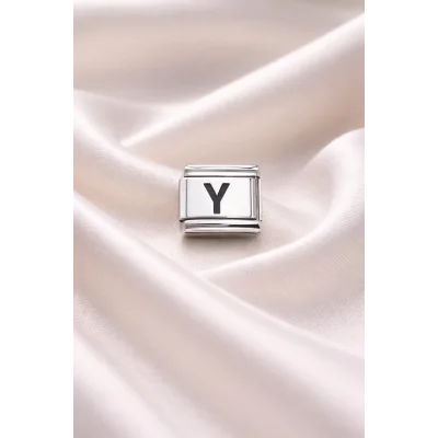 BUĞZ Nomination Bileklik Uyumlu Y Harfi Charm – Paslanmaz Çelik Harf Modül – Kişiye Özel Bileklik Aksesuarı