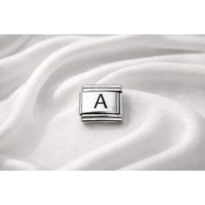 BUĞZ Nomination Uyumlu A Harfi Charm – Çelik Harfli Bileklik Aksesuarı, Kişiye Özel Modüler Takı