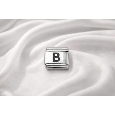 BUĞZ Nomination Uyumlu B Harfi Charm – Çelik Harfli Bileklik Aksesuarı , Kişiye Özel Modüler Takı