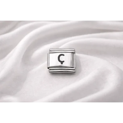 BUĞZ Nomination Uyumlu Ç Harfi Charm – Çelik Harfli Bileklik Aksesuarı , Kişiye Özel Modüler Takı