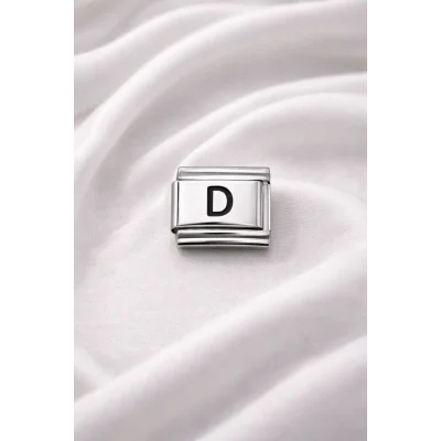 BUĞZ Nomination Uyumlu D Harfi Charm – Çelik Harfli Bileklik Aksesuarı ,Kişiye Özel Modüler Takı